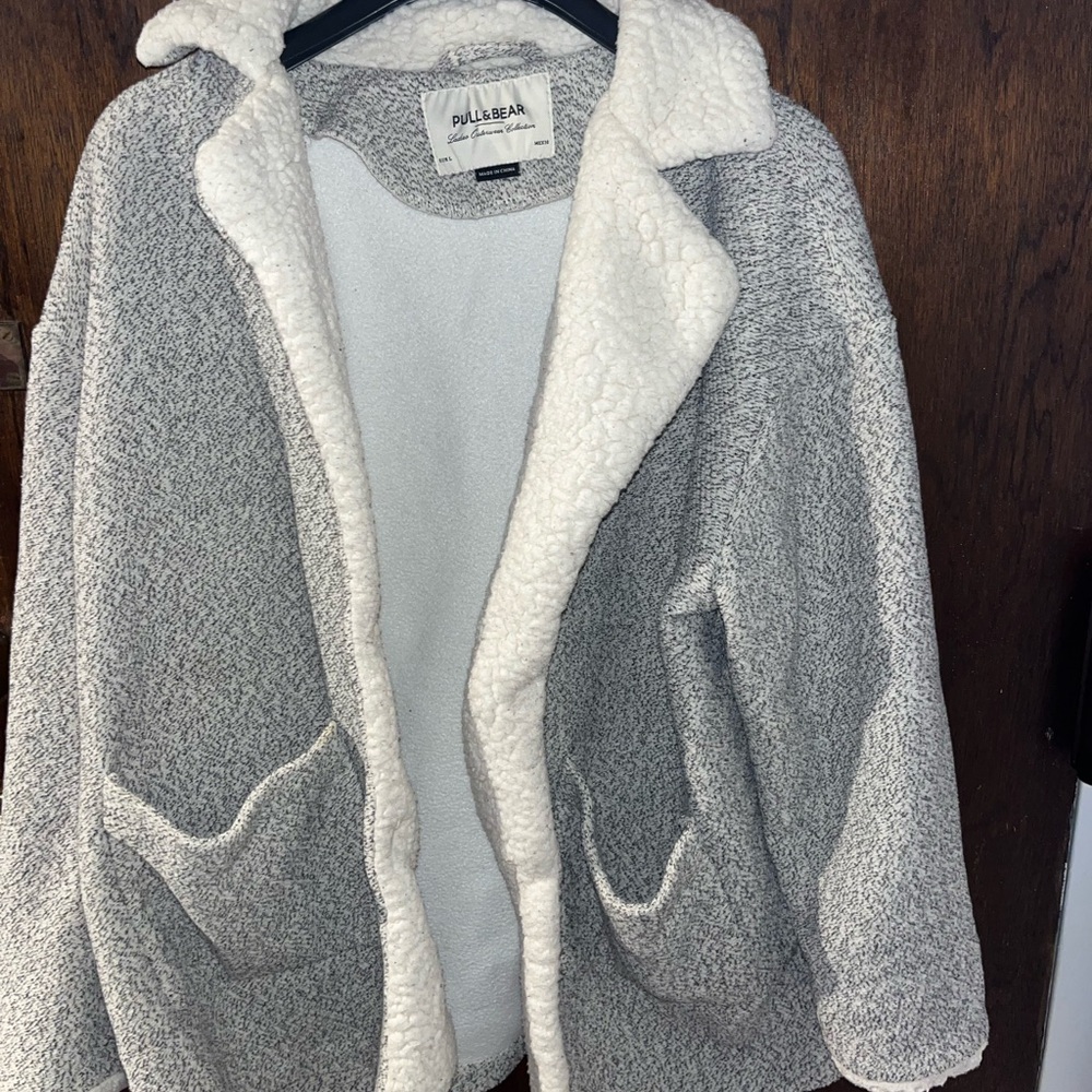 Pull & Bear Gray Sherpa Lined Jacket